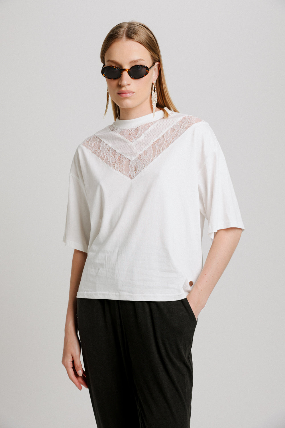 Lace White T-Shirt