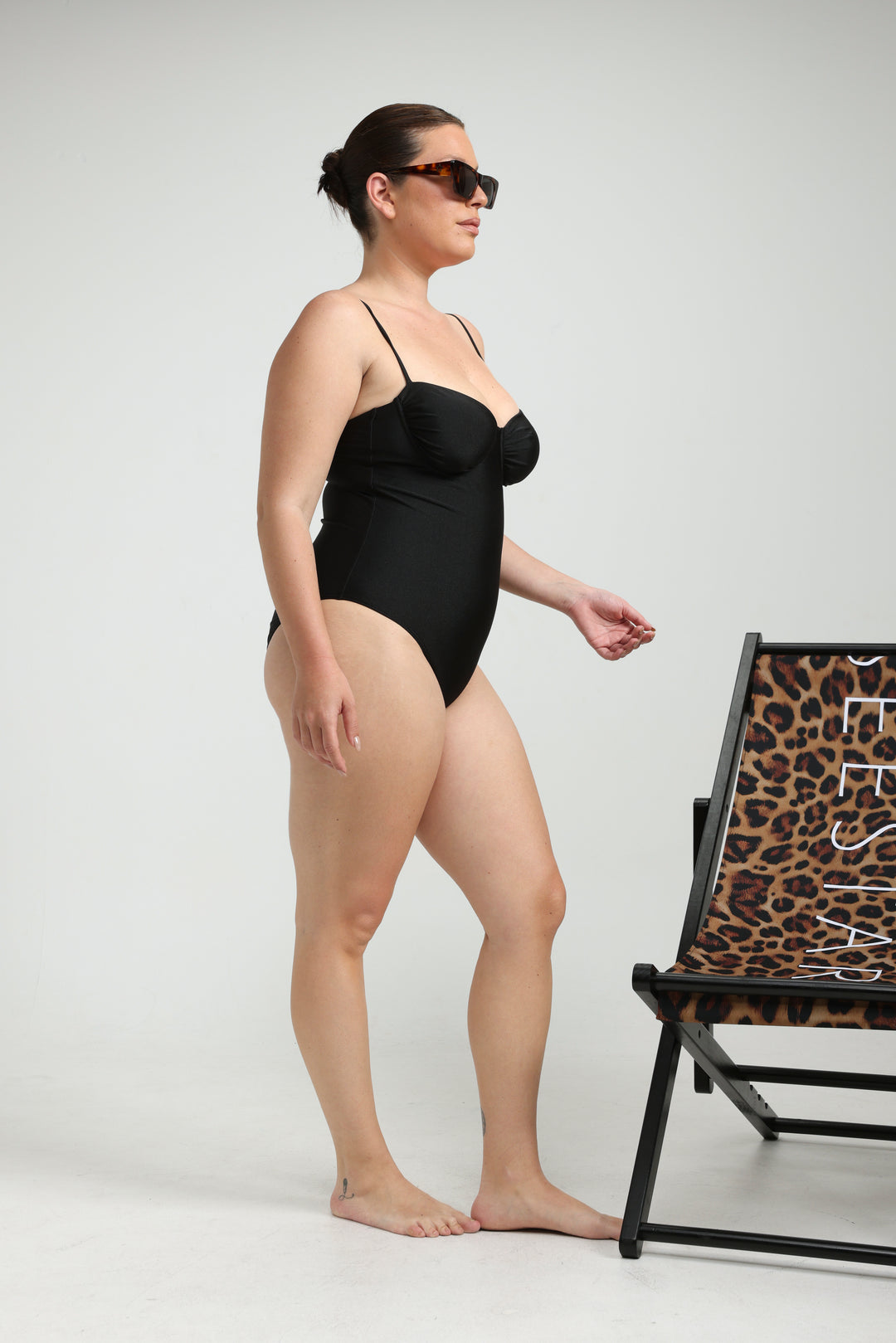 Expressionism Teal Swimsuit