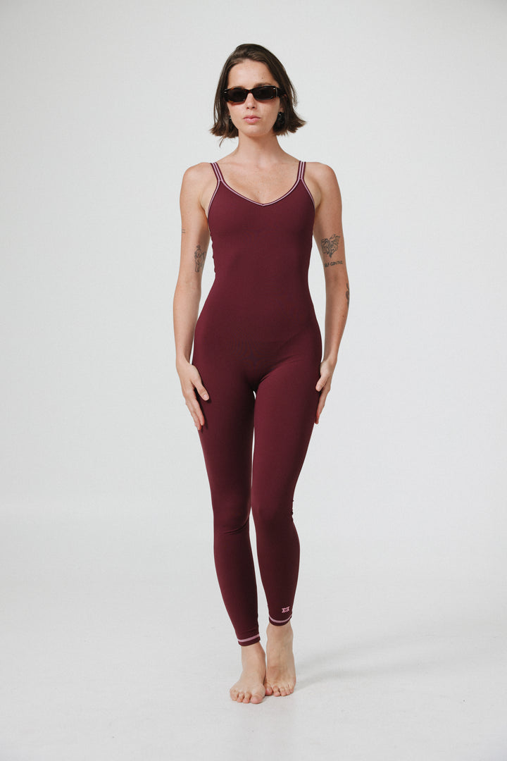 Arad Long Wine Jumpsuit