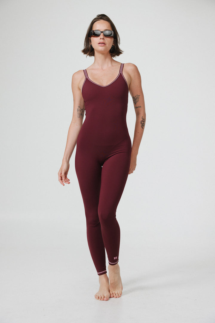 Arad Long Wine Jumpsuit