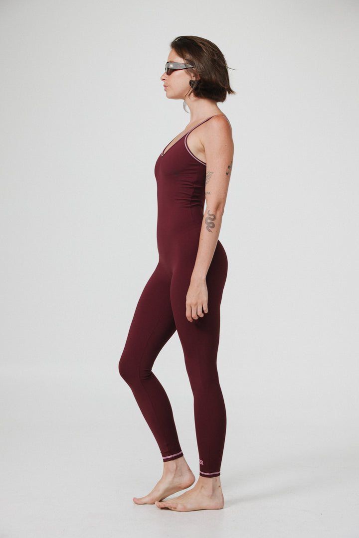 Arad Long Wine Jumpsuit