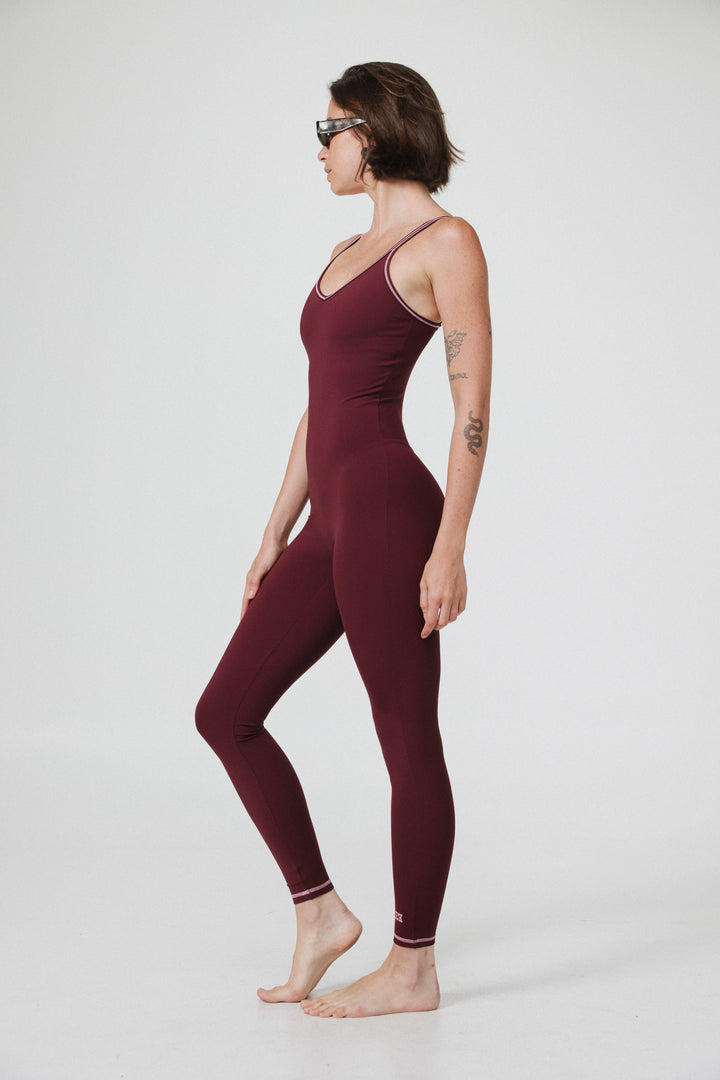 Arad Long Wine Jumpsuit