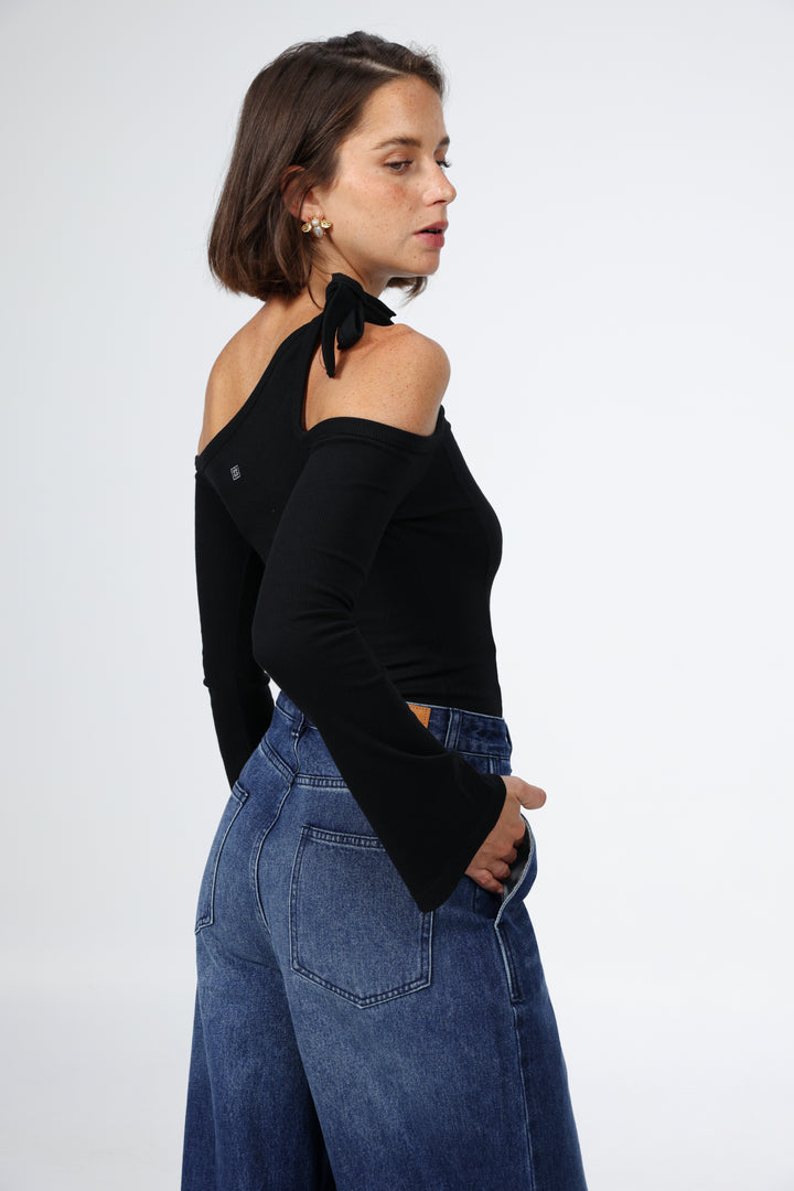 Tied Black Shirt