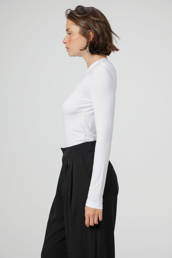 Clean07 White One Shoulder Shirt