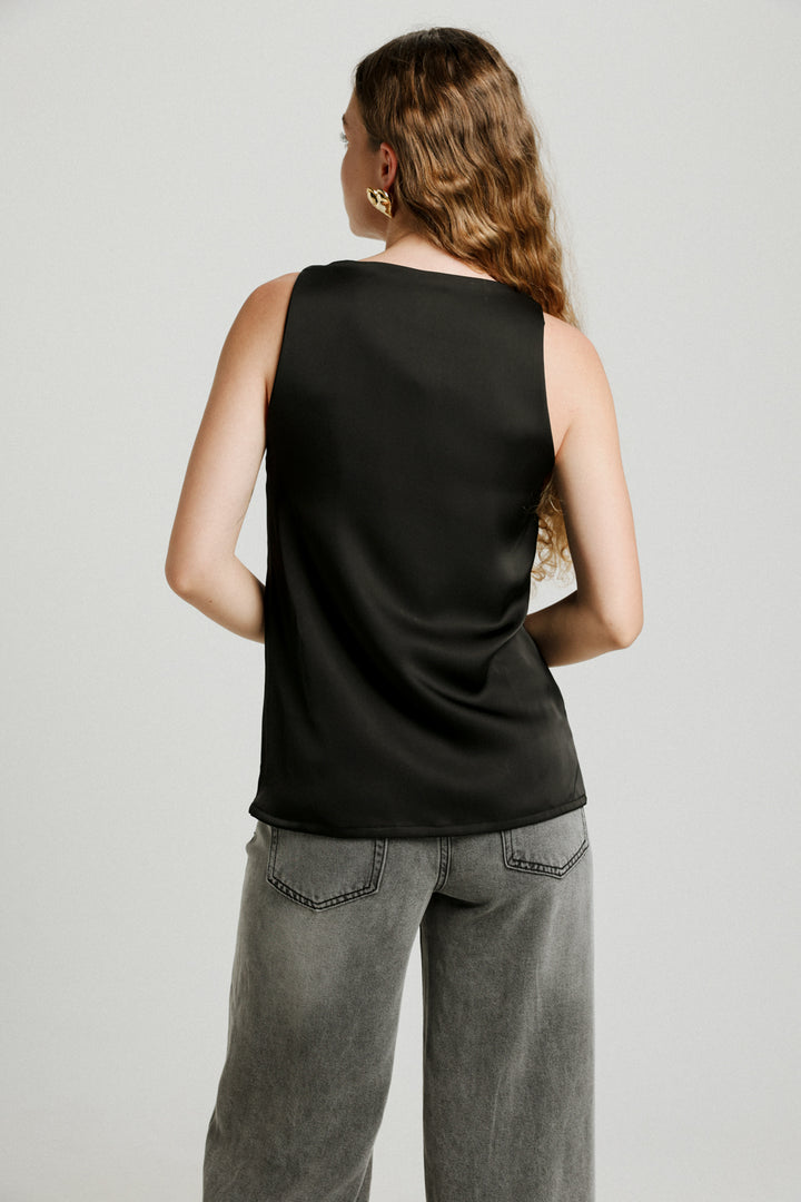 Gathered Black Tank