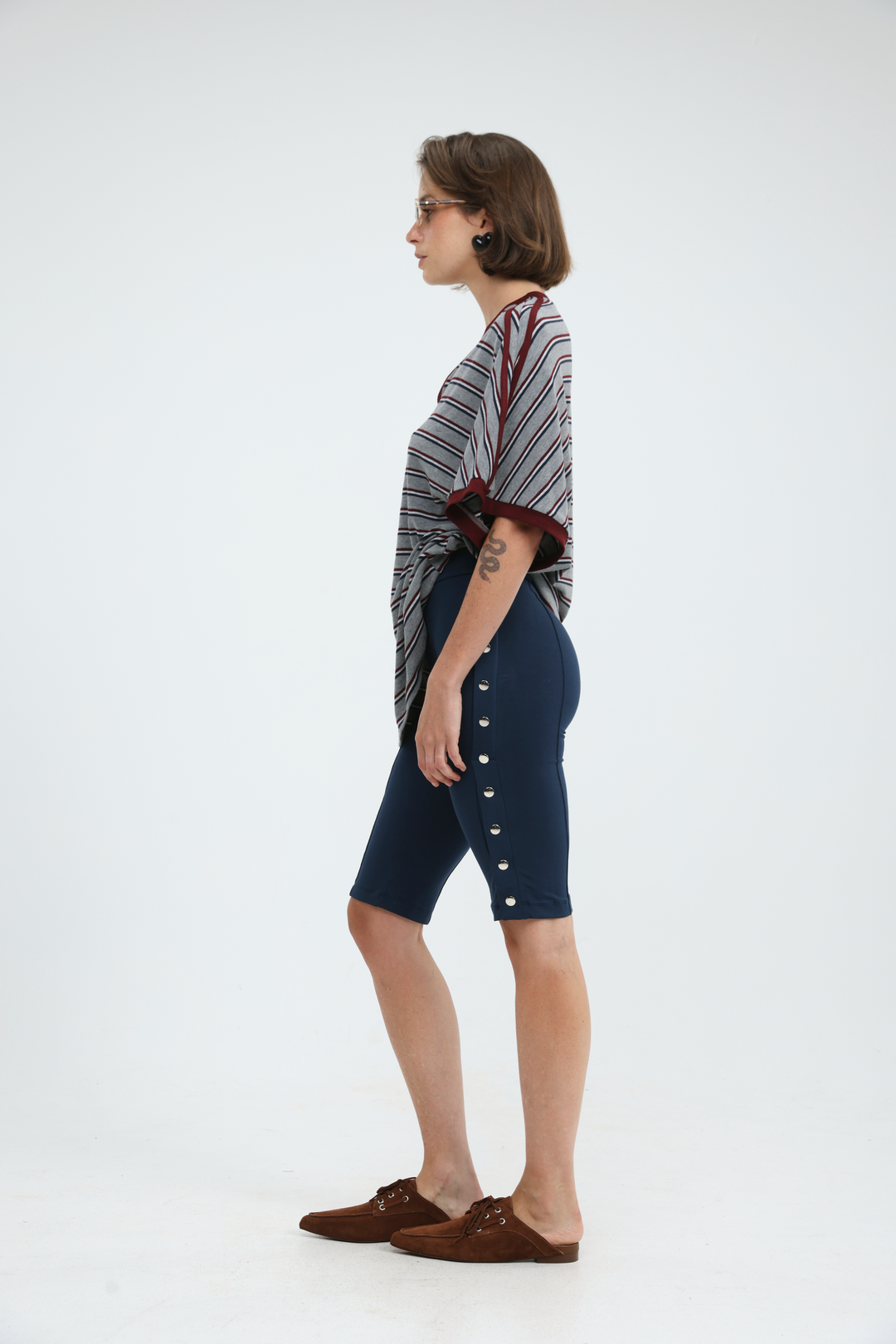 Snaps Navy Leggings