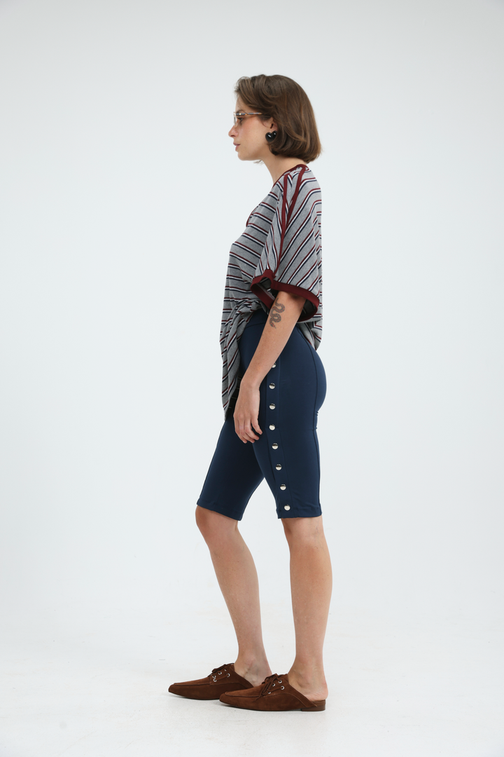 Snaps Navy Leggings