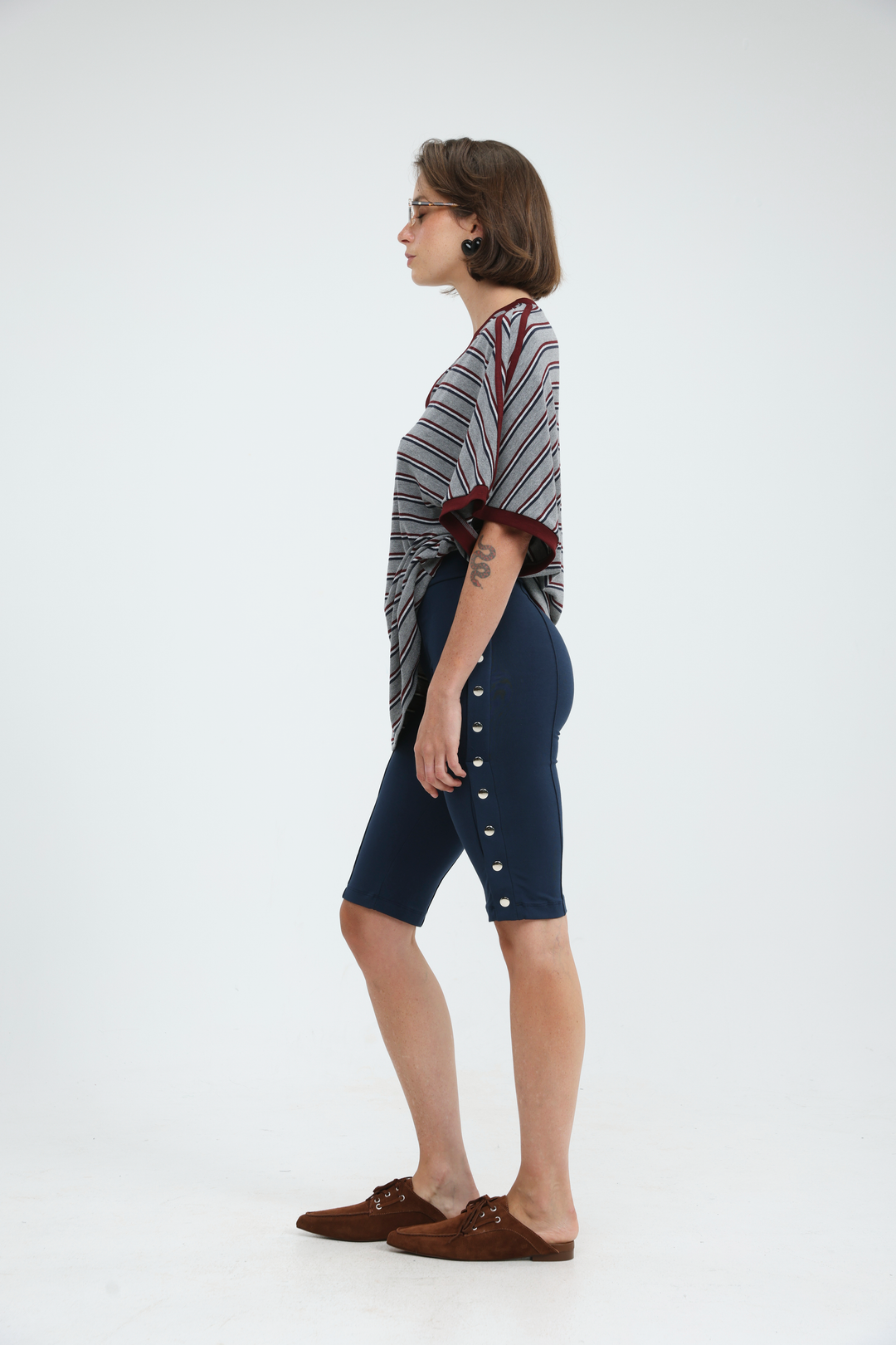 Snaps Navy Leggings