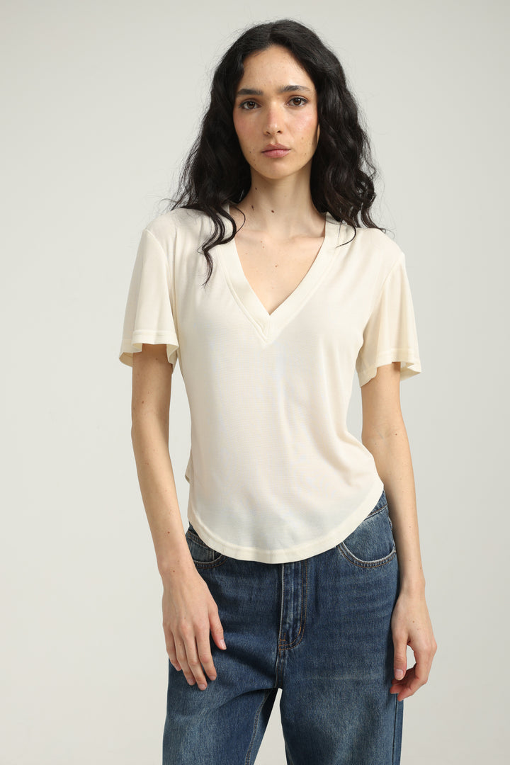 Clean23 White V T-Shirt