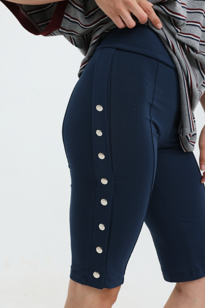 Snaps Navy Leggings