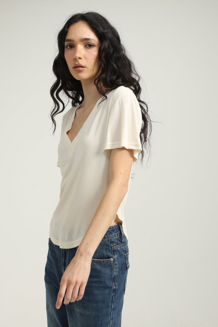 Clean23 White V T-Shirt