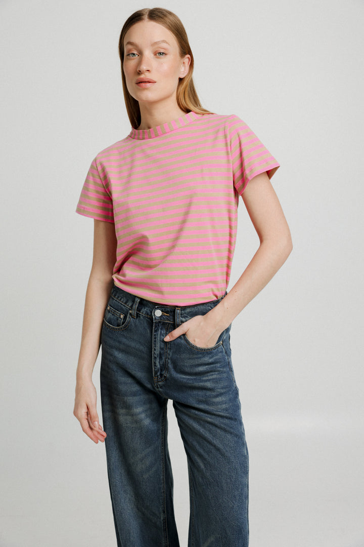School Pink Stripes T-Shirt