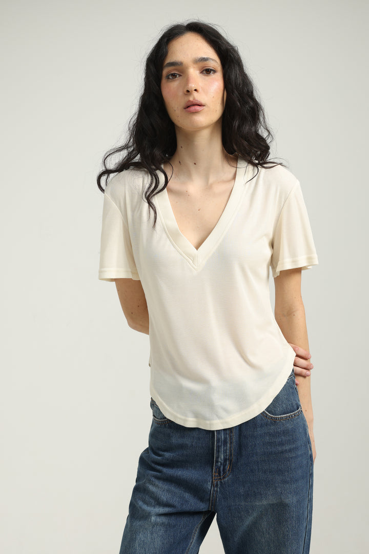 Clean23 White V T-Shirt
