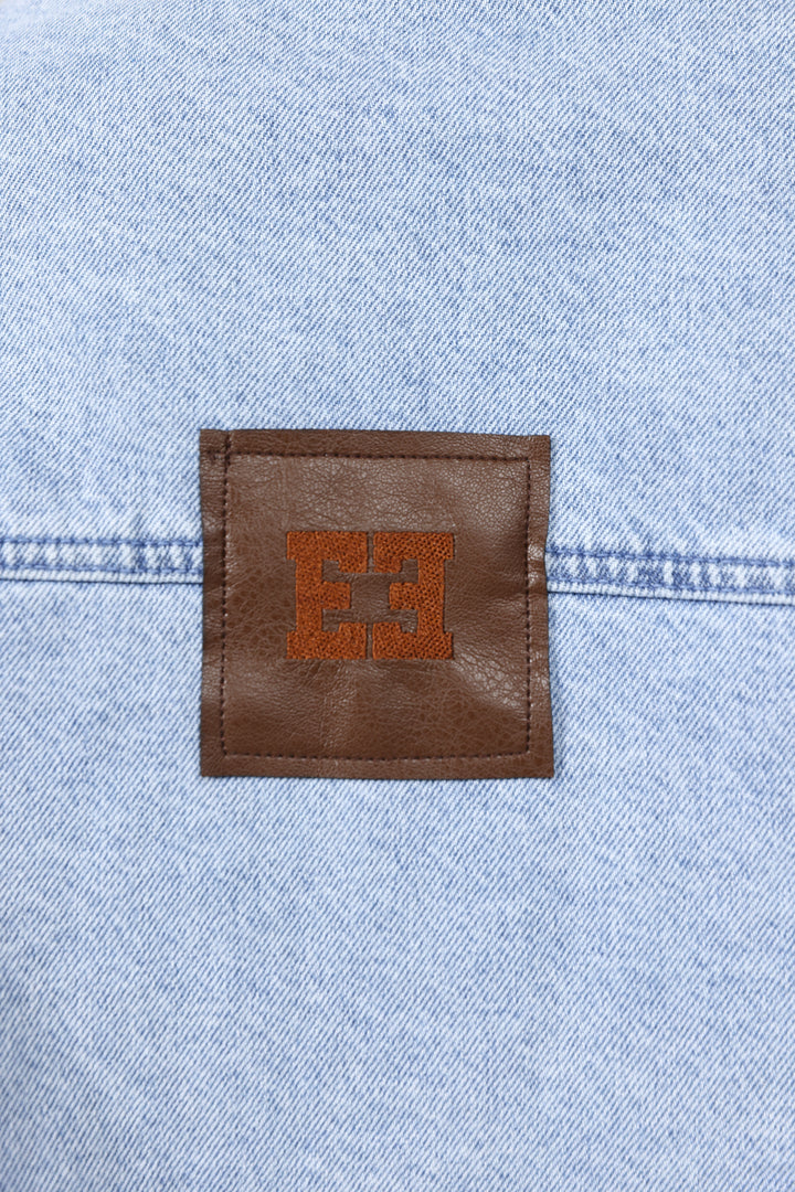 Corduroy Mixed Light Blue Denim Jacket