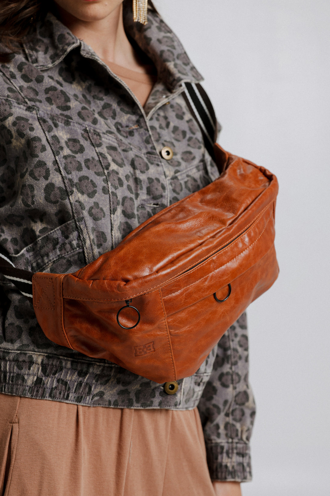 EE Brown Leather Belt Bag