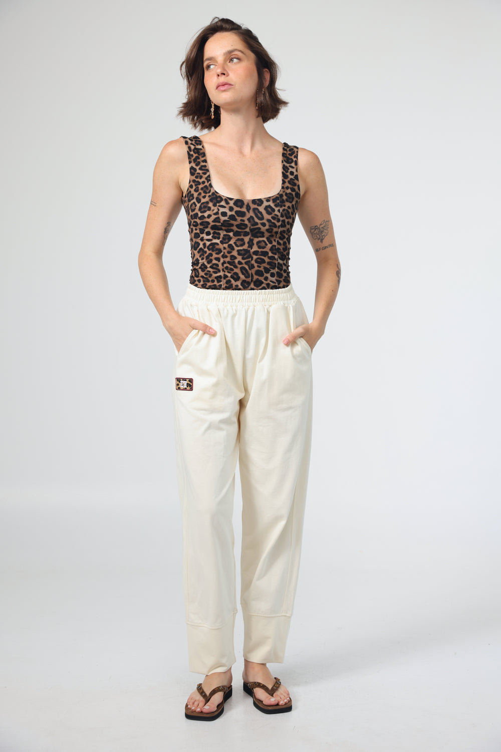 גופיית מחוך מנומרת Corset Leopard Tank 