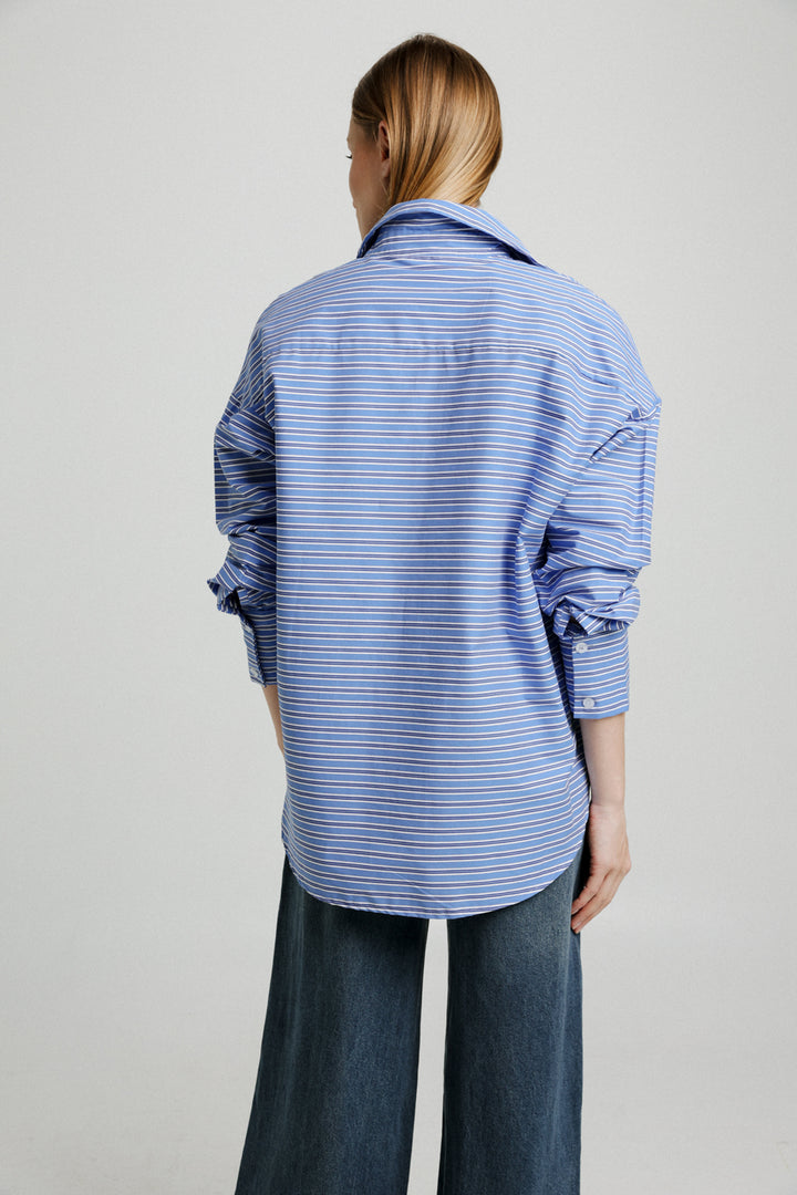 Stripes Blue Buttoned Shirt