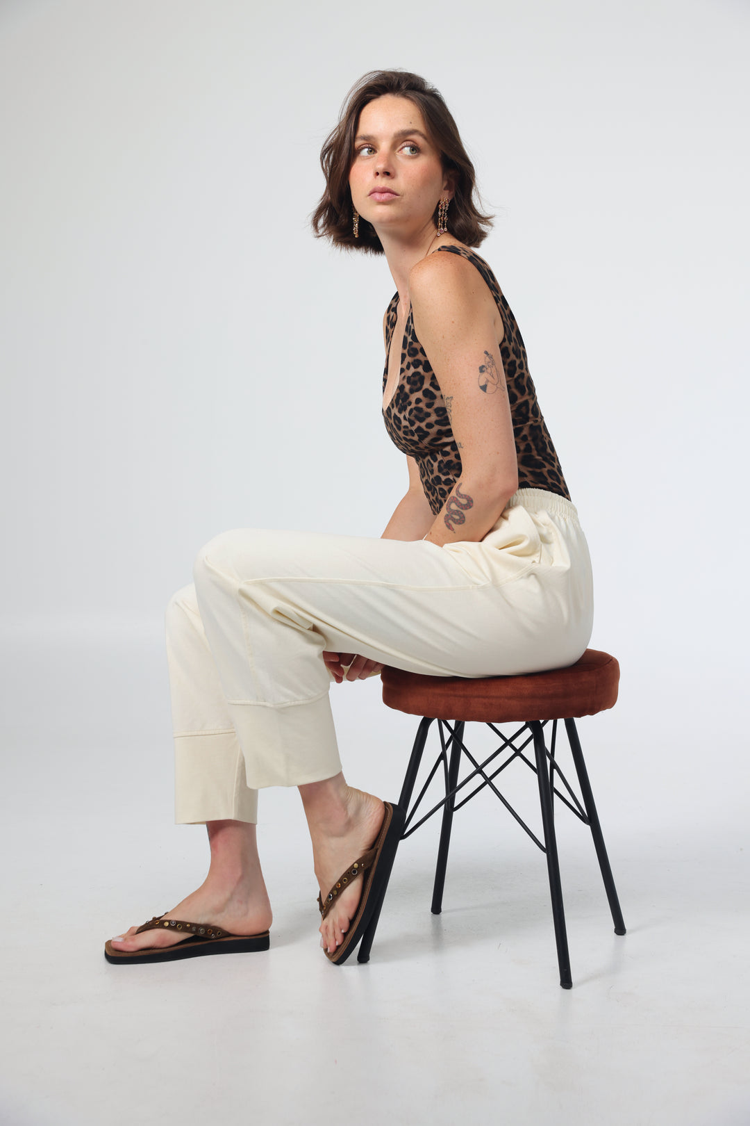 Studded Brown Sandals