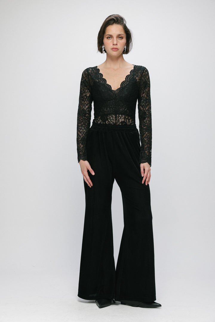 Midnight Black Lace Bodysuit