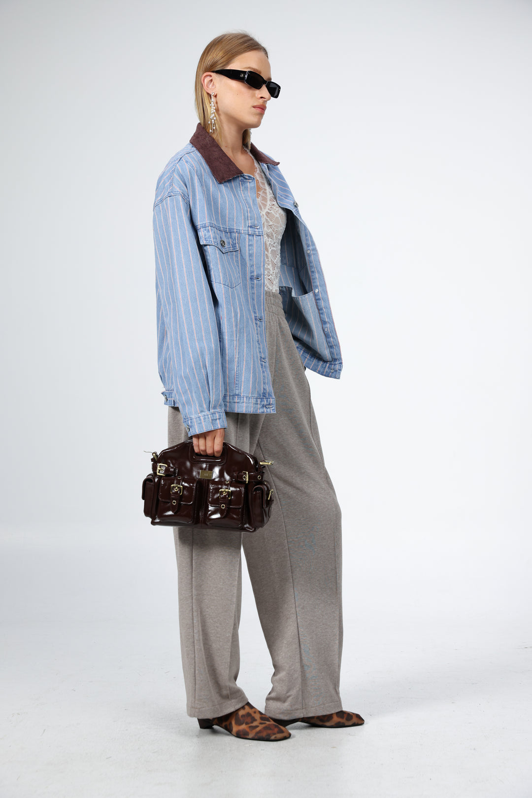 תיק יד יוקרתי בצבע חום בורדו Soul Brown Leather Bag 