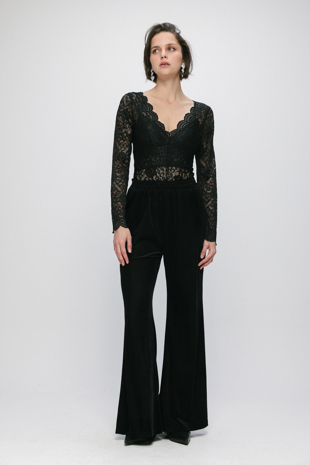 Midnight Black Lace Bodysuit