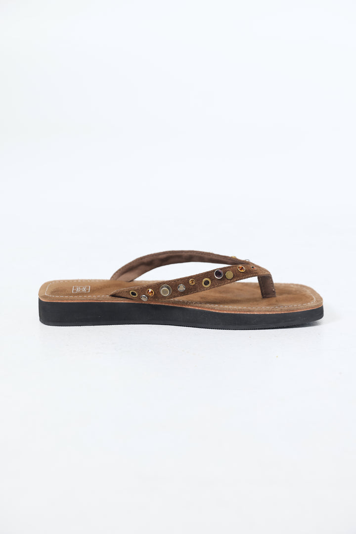Studded Brown Sandals