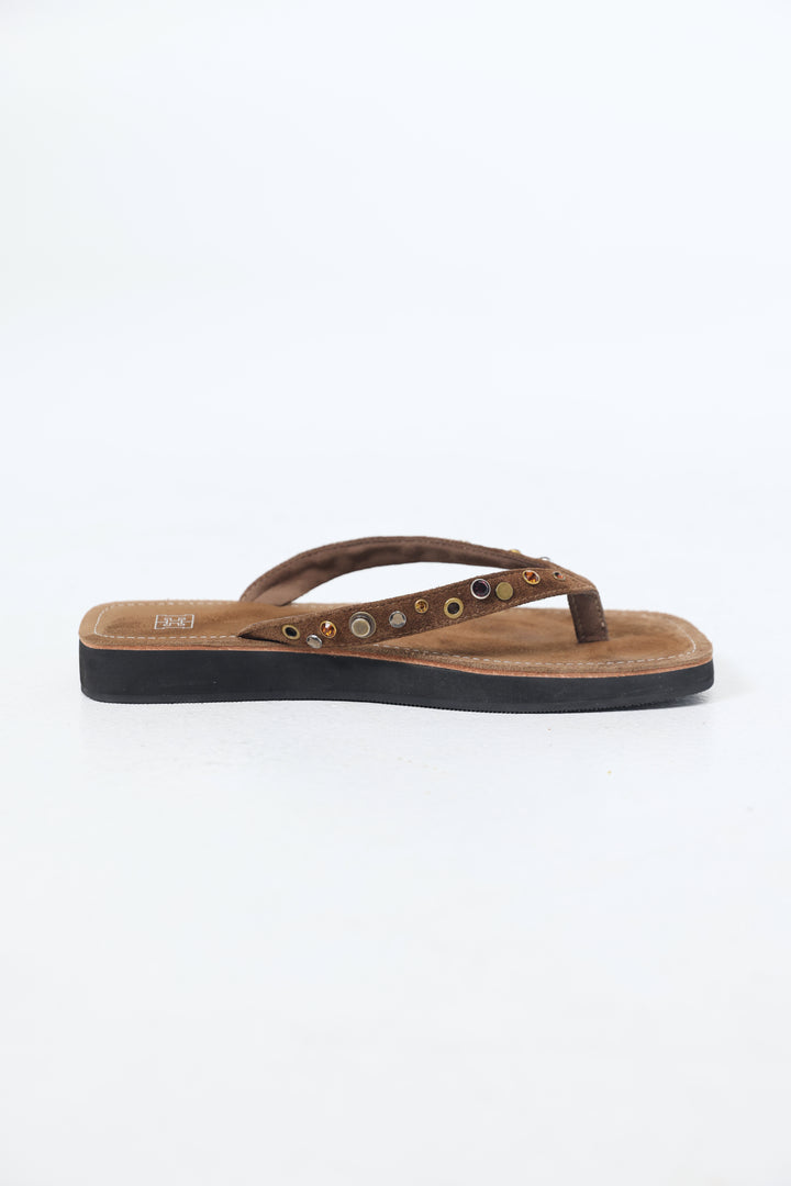 Studded Brown Sandals