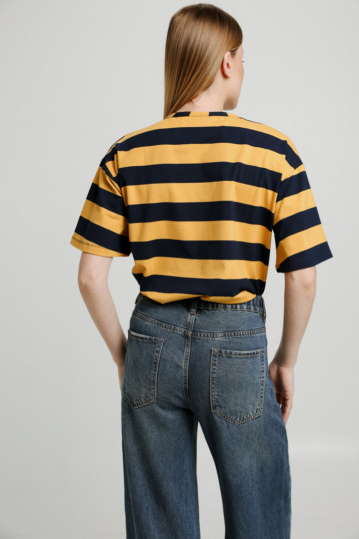 Rock Navy&Mustard Stripes T-Shirt