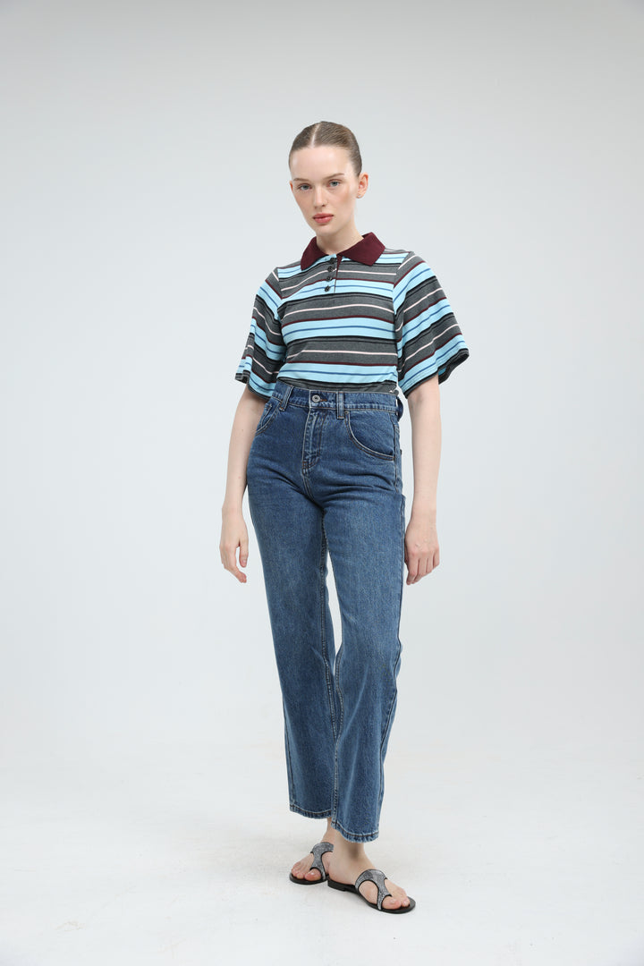 Sweet Blue Striped Polo