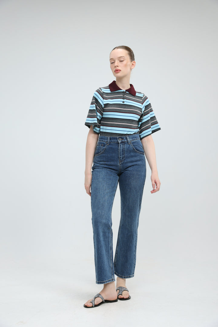 Sweet Blue Striped Polo
