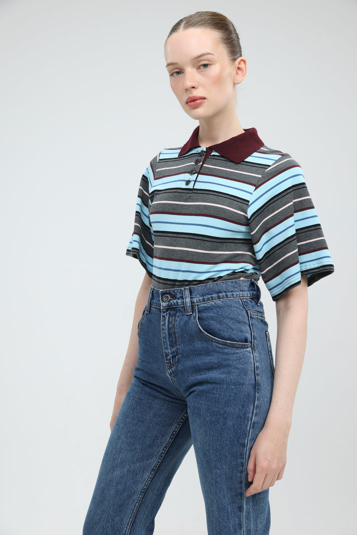 Sweet Blue Striped Polo