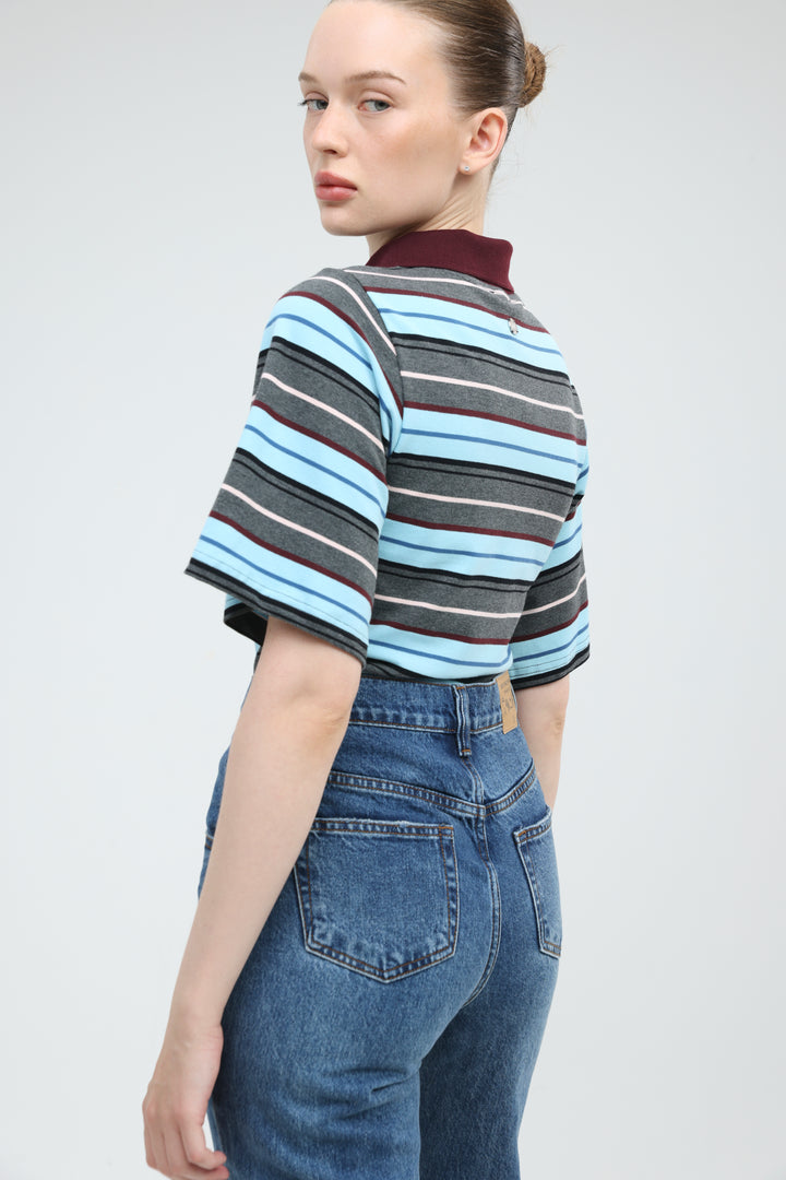 Sweet Blue Striped Polo