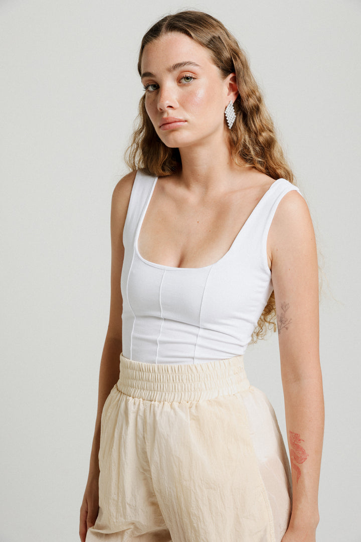 Corset White Tank