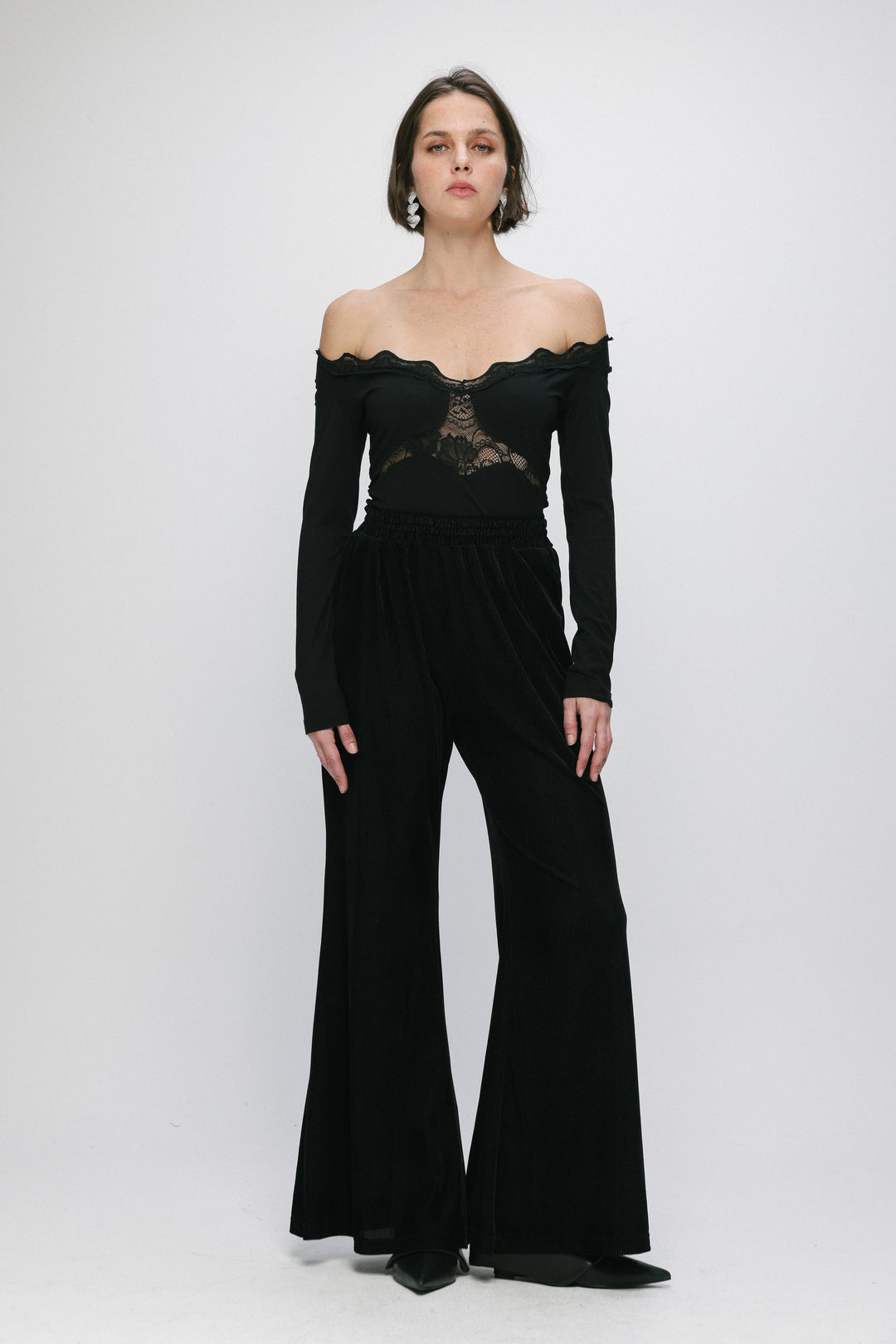Starlit Black Off Shoulder Top