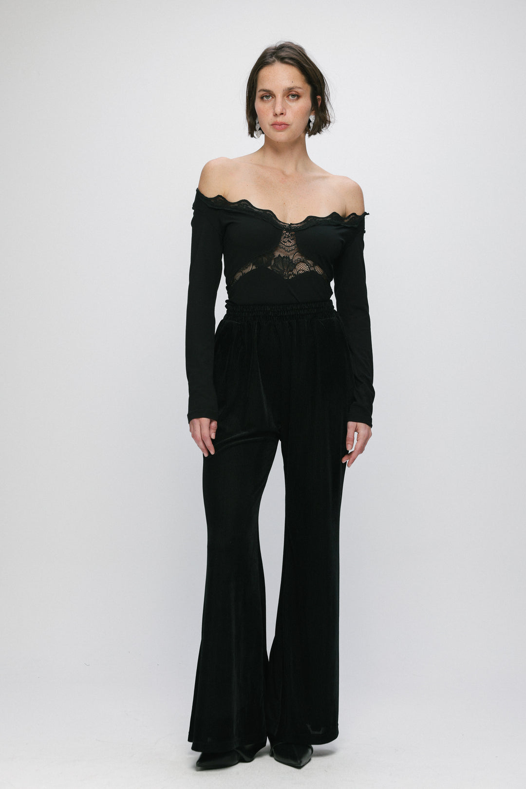 Starlit Black Off Shoulder Top
