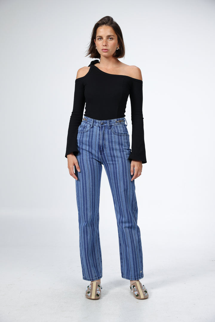 T Star Blue Striped Denim