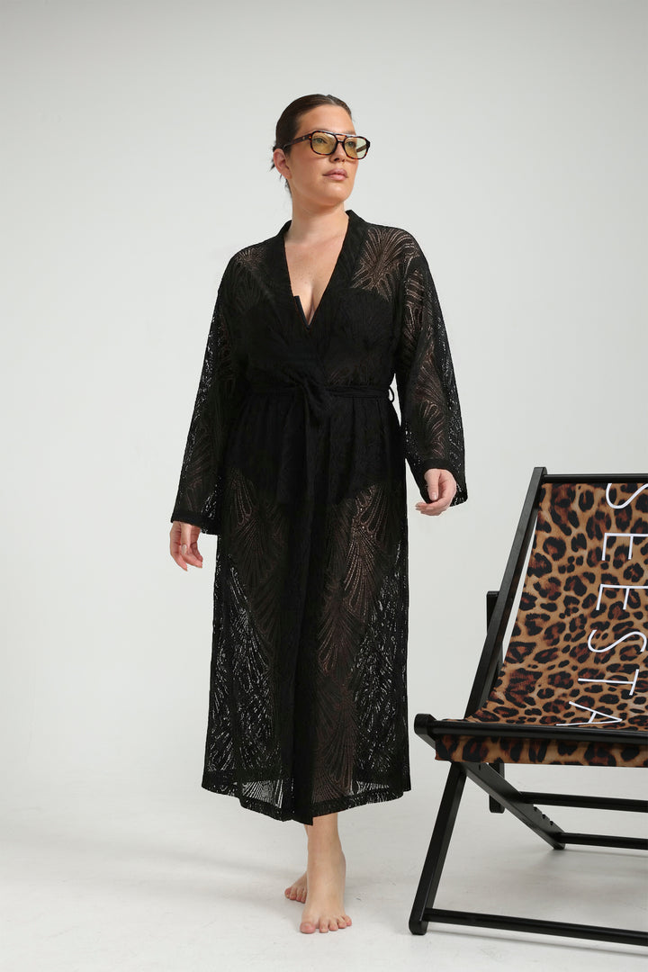 Lacy Wine Kimono