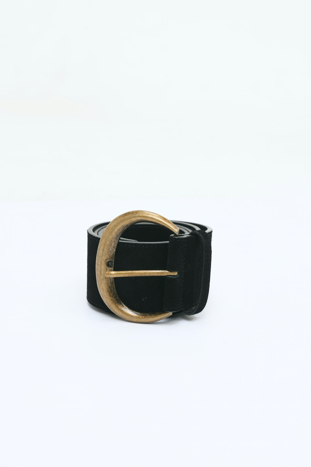 Wide Black Suede Belt