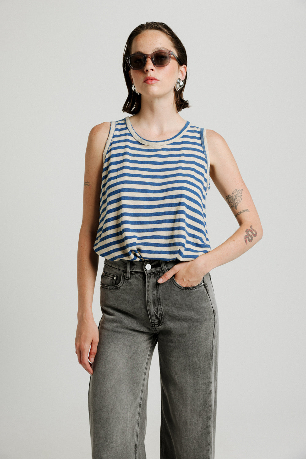 Vaycay Blue Striped Tank