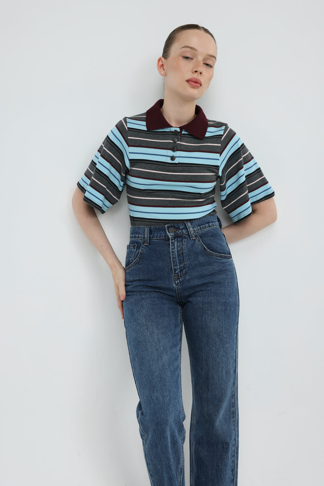 Sweet Blue Striped Polo