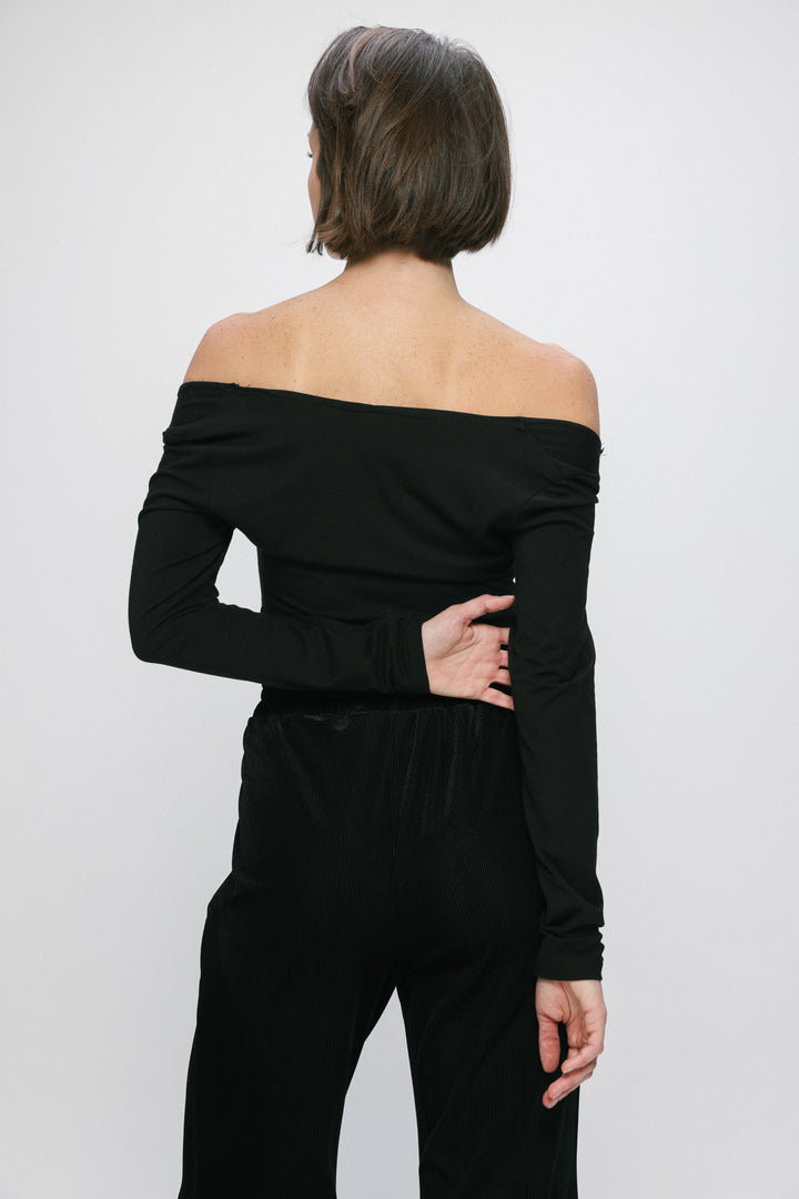 Starlit Black Off Shoulder Top