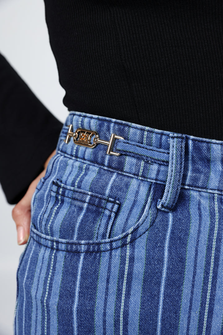 T Star Blue Striped Denim