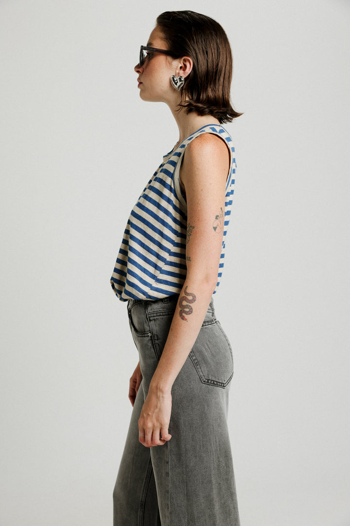 Vaycay Blue Striped Tank