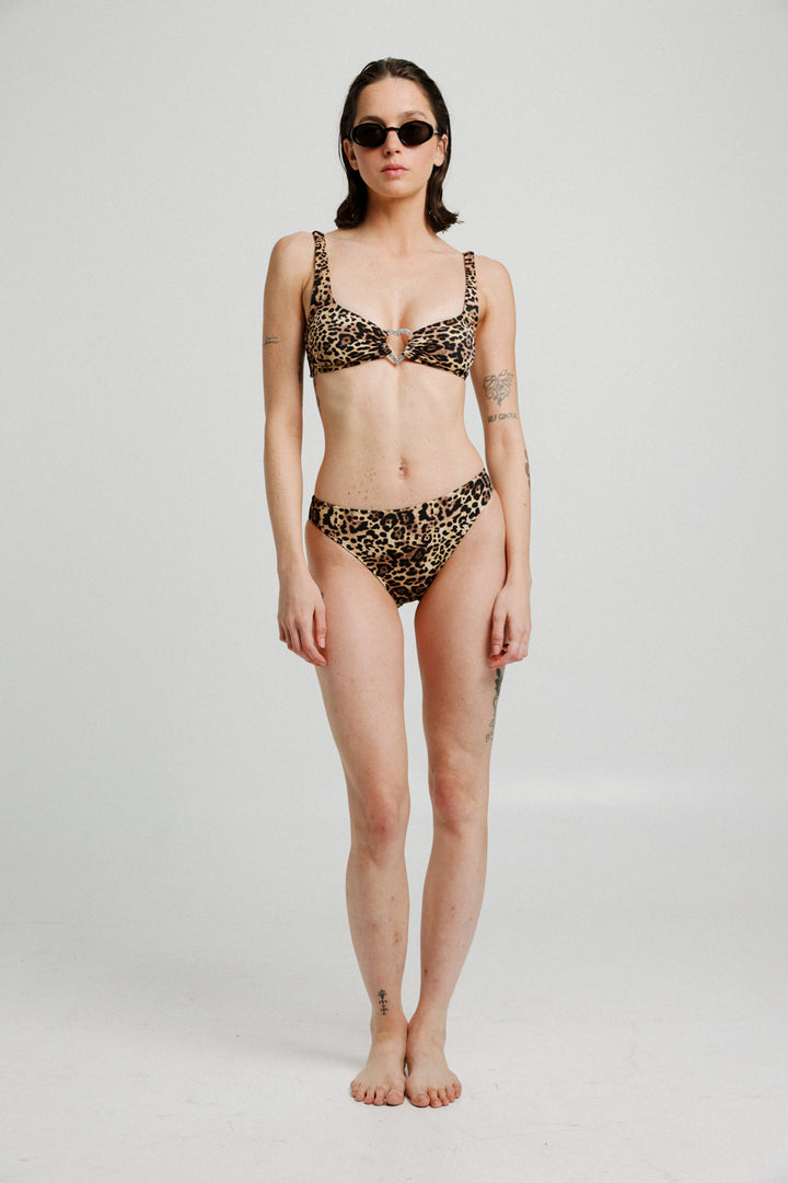 Hepburn Leopard Bikini Top