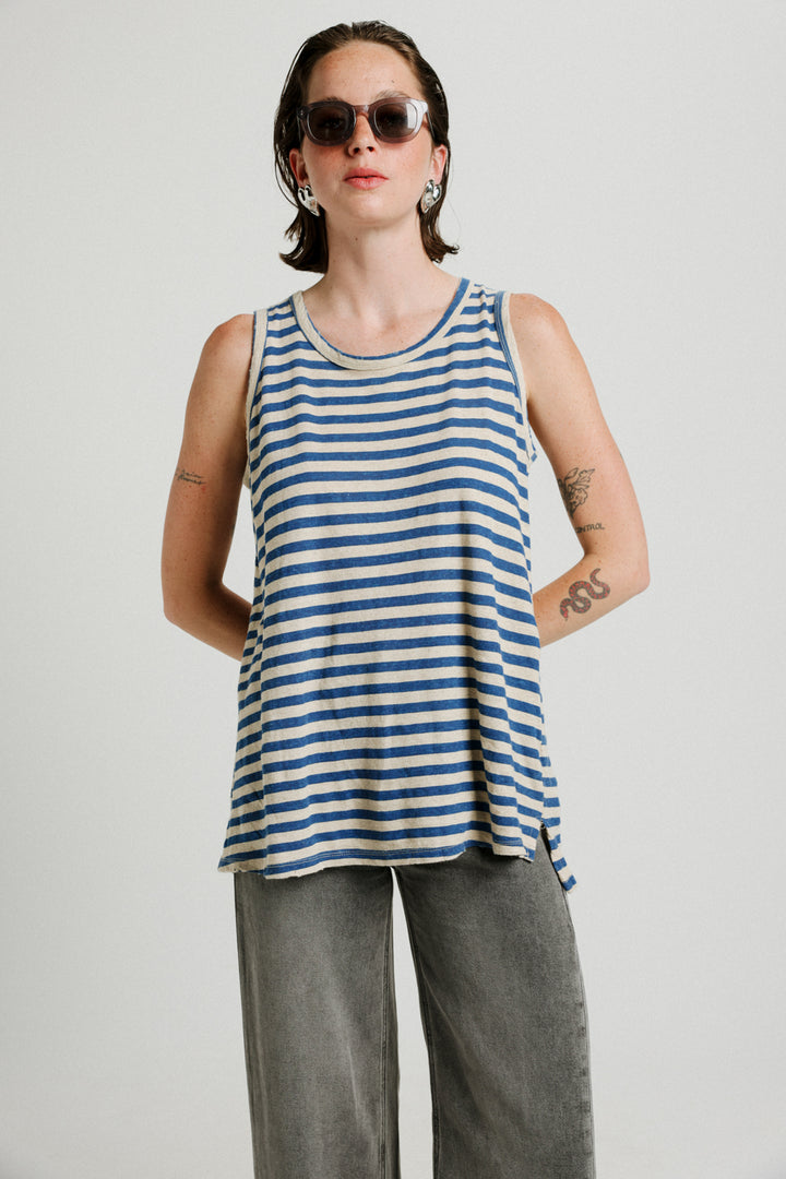 Vaycay Blue Striped Tank