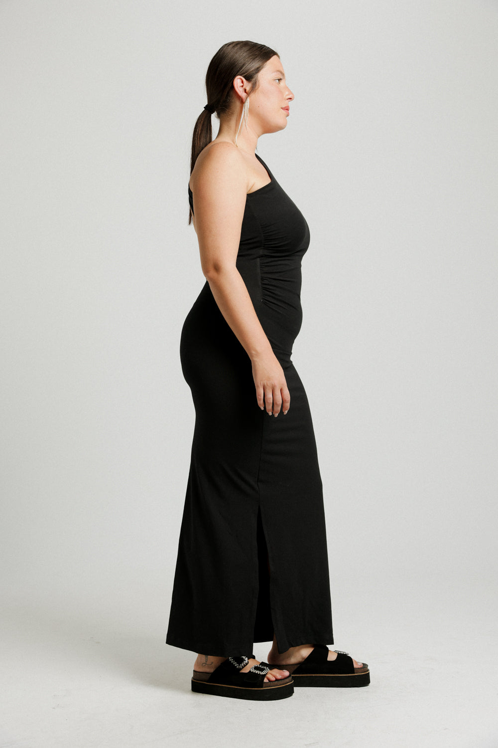 Moma Black One Shoulder Dress