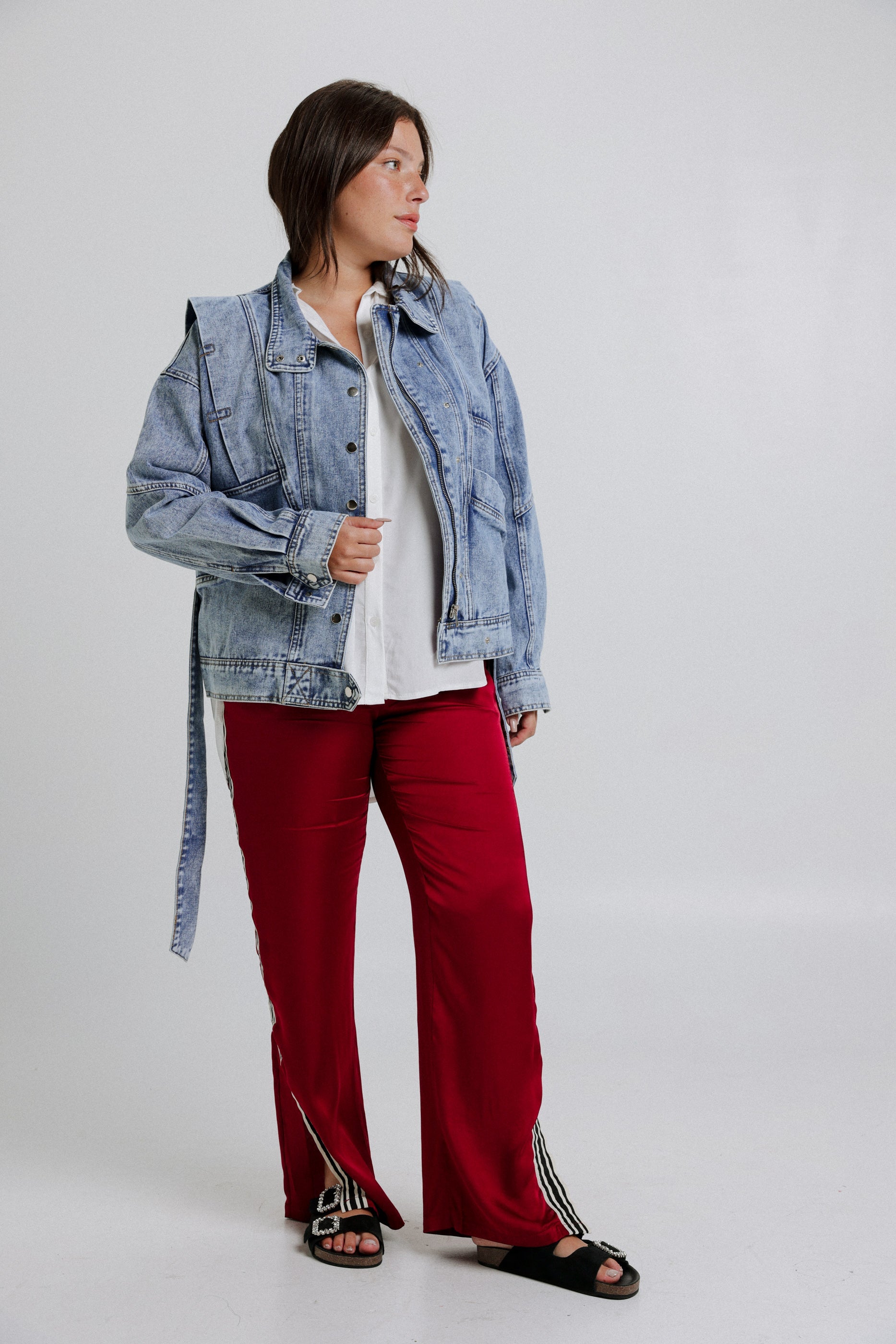 ジャケット・アウター STAMPED DENIM JACKET DARK BLUE L デニムジャケット｜Rhinestone Denim Jacket｜SUPPLIER｜公式