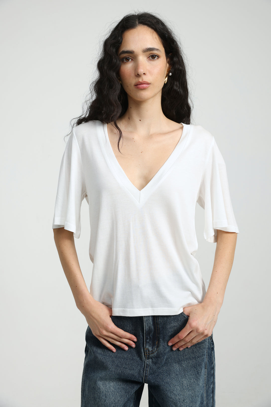 Clean25 White V T-Shirt