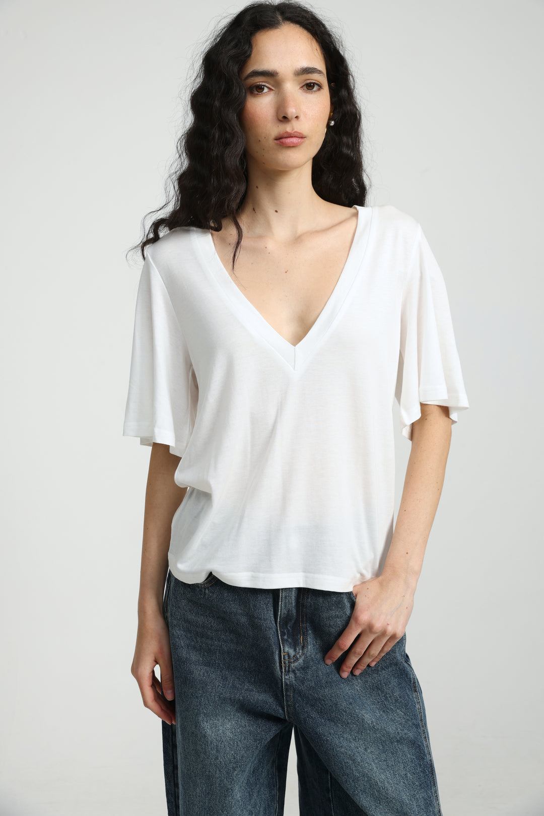 Clean25 White V T-Shirt