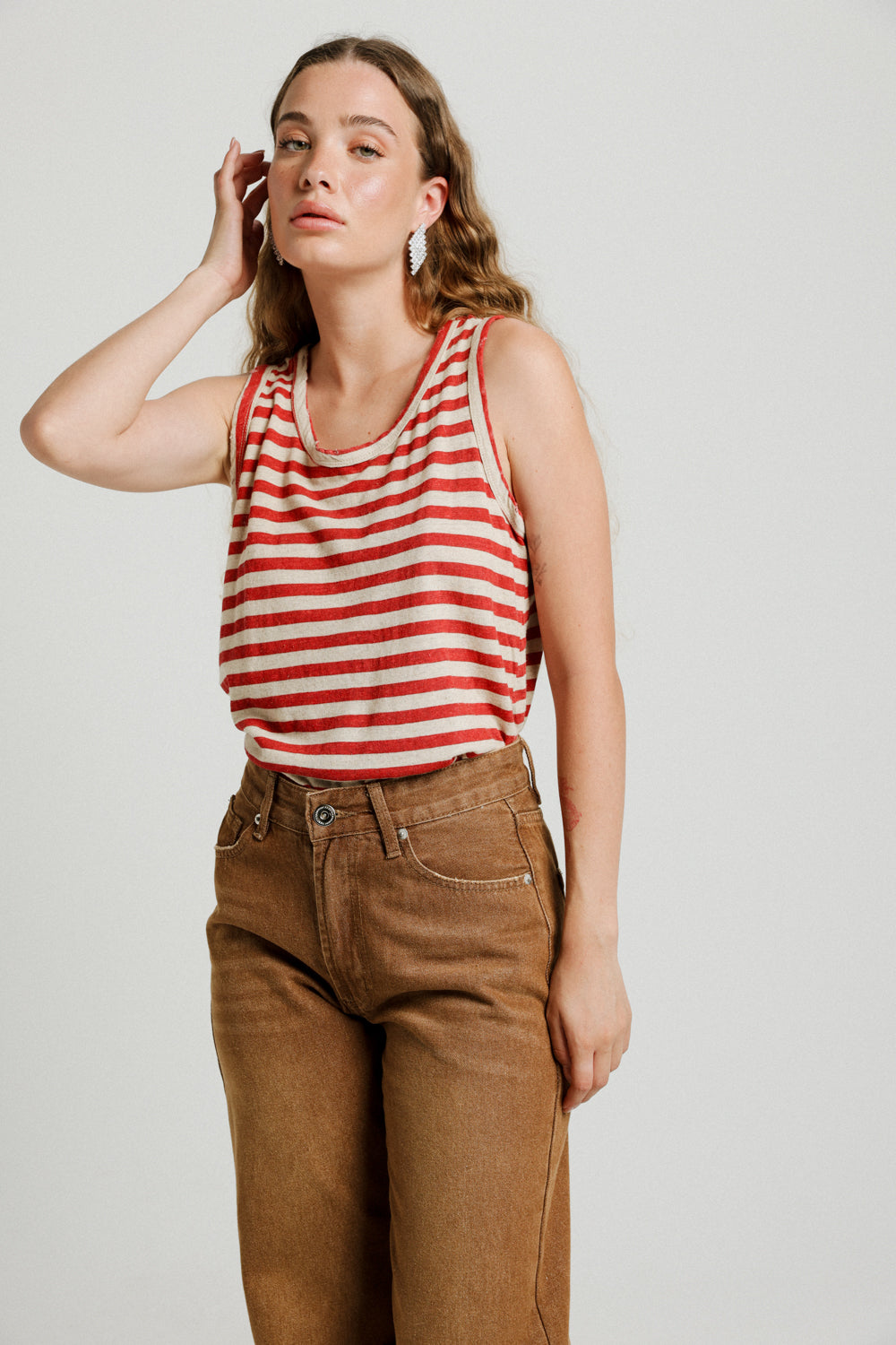 Vaycay Red Striped Tank